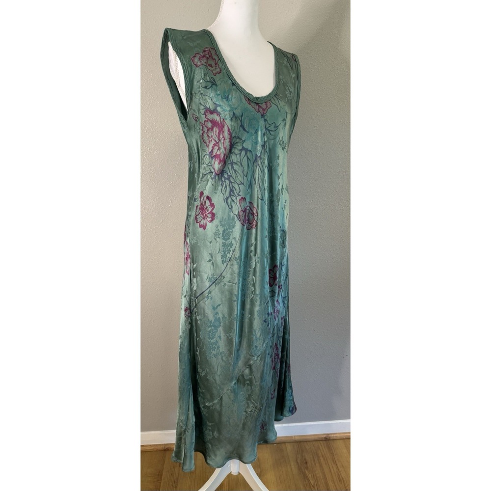 Vintage URU Kristine St. Erik Silk Burnout Devoré Maxi Dress Whimsigoth One Size